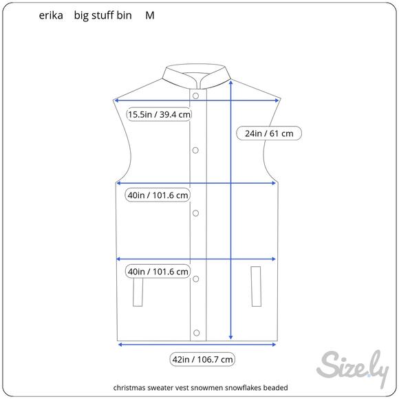 christmas sweater vest snowmen snowflakes beaded - Picture 2 of 10